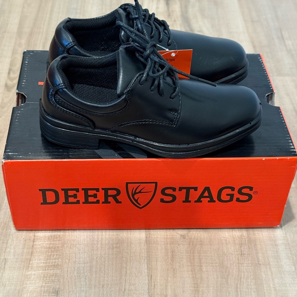 Deer Stags Toddler Black Dress Shoes